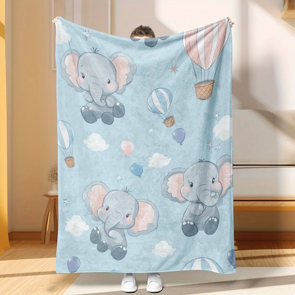 Baby Nursery Elephant Theme - Adorable Baby Elephant Hot Air Balloon