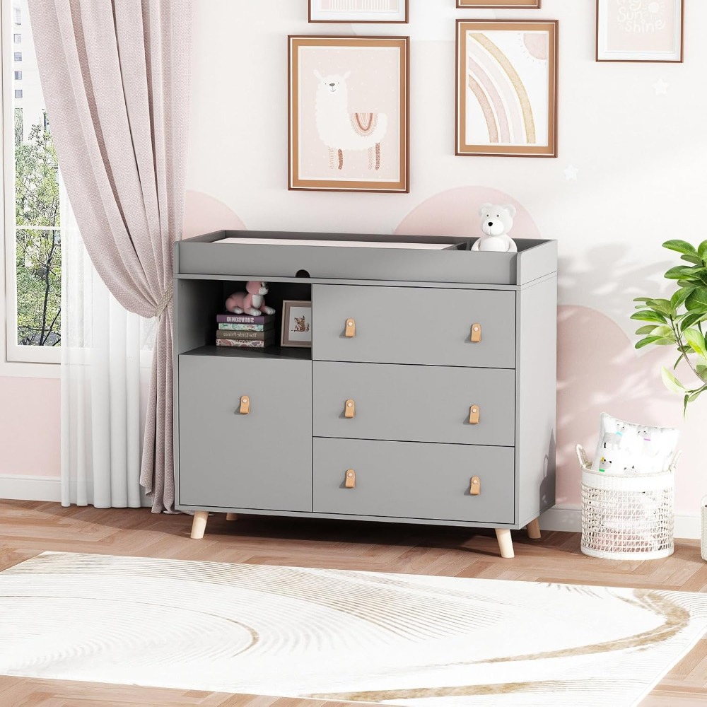 Baby Nursery Drawers - Baby Dresser Changing Table, Two In