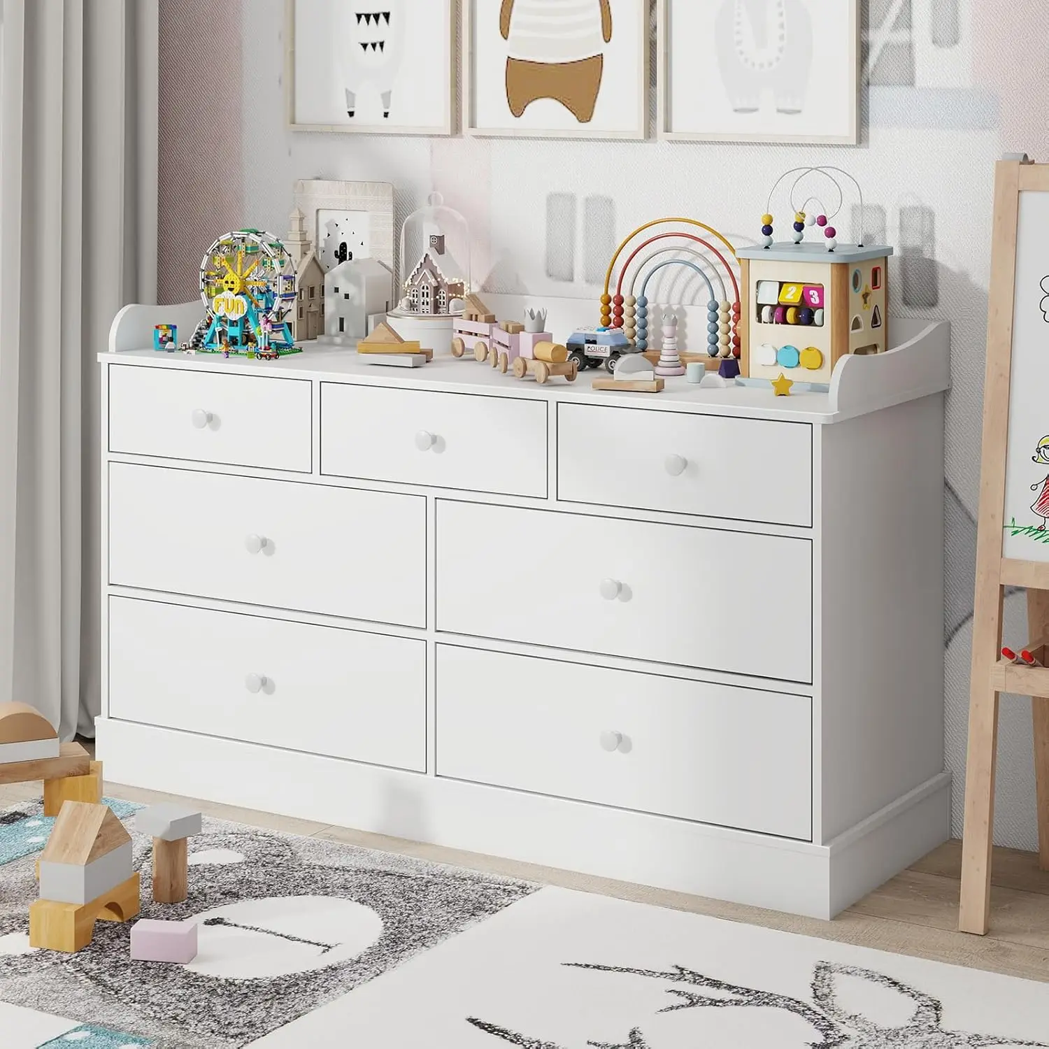 Baby Nursery Drawers - Kids Dresser Cabinet with 7 Drawers,