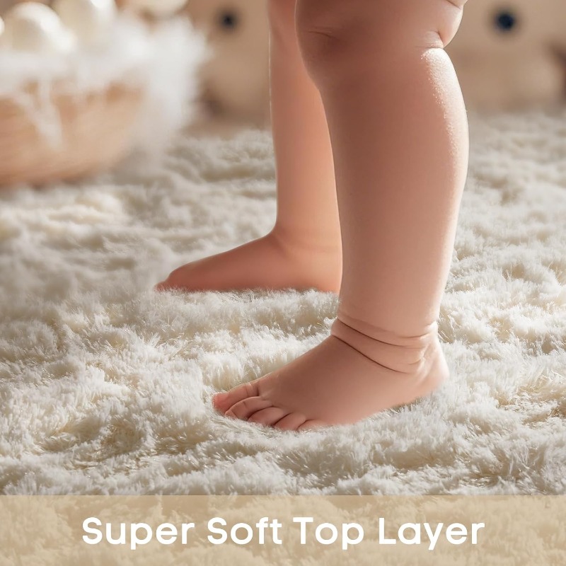 Round Cream White Rug Soft Flu - огляд і ціна Baby Nursery Rug