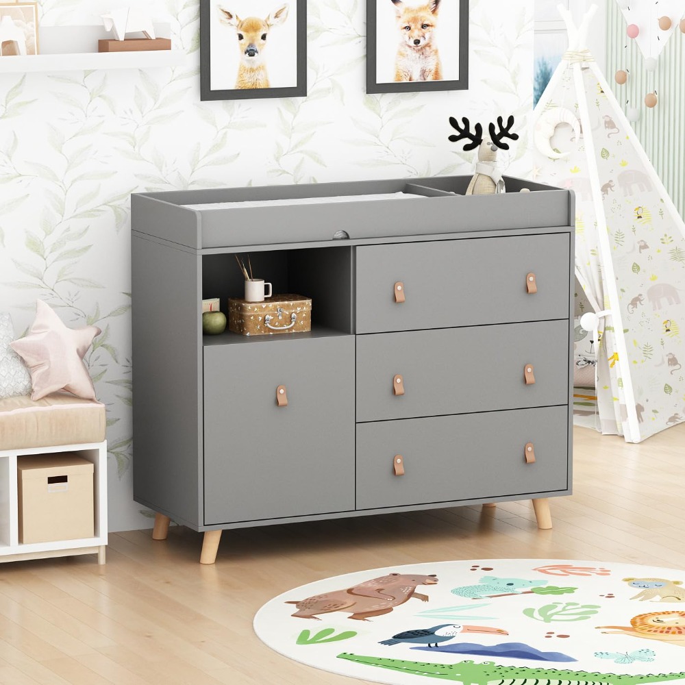 Baby Dresser Changing Table, T - огляд і ціна Baby Nursery Drawers