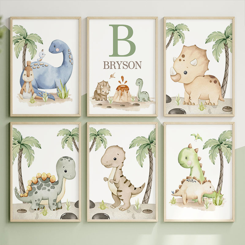 6 types Neutral Dinosaur Canva - огляд і ціна Baby Nursery Jungle Animals