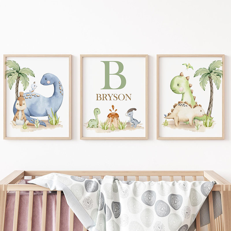 6 types Neutral Dinosaur Canva - огляд і ціна Baby Nursery Jungle Animals