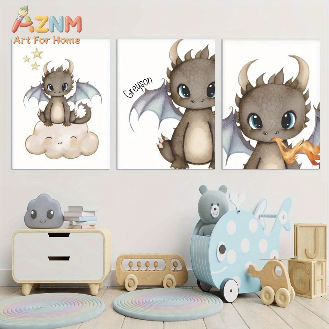 AZNM Cute Baby Dragon Canvas W - огляд і ціна Baby Nursery Kids