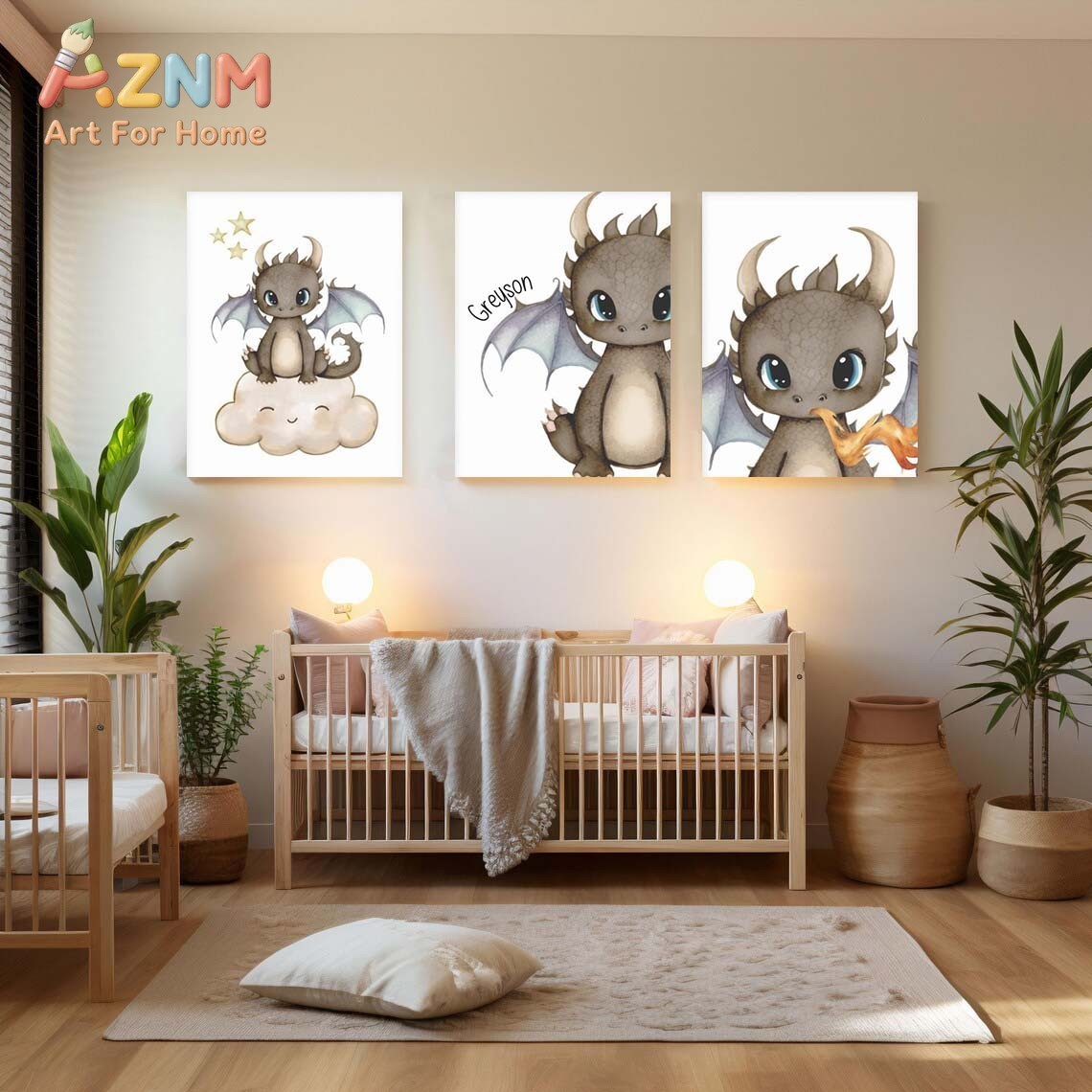 AZNM Cute Baby Dragon Canvas W - огляд і ціна Baby Nursery Kids