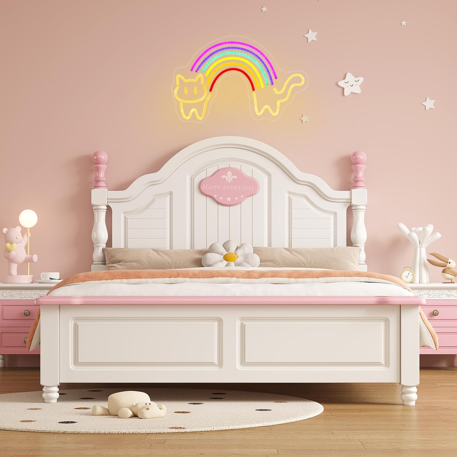 Rainbow Cat Neon Sign Cute Cat - огляд і ціна Baby Nursery Wall Lights
