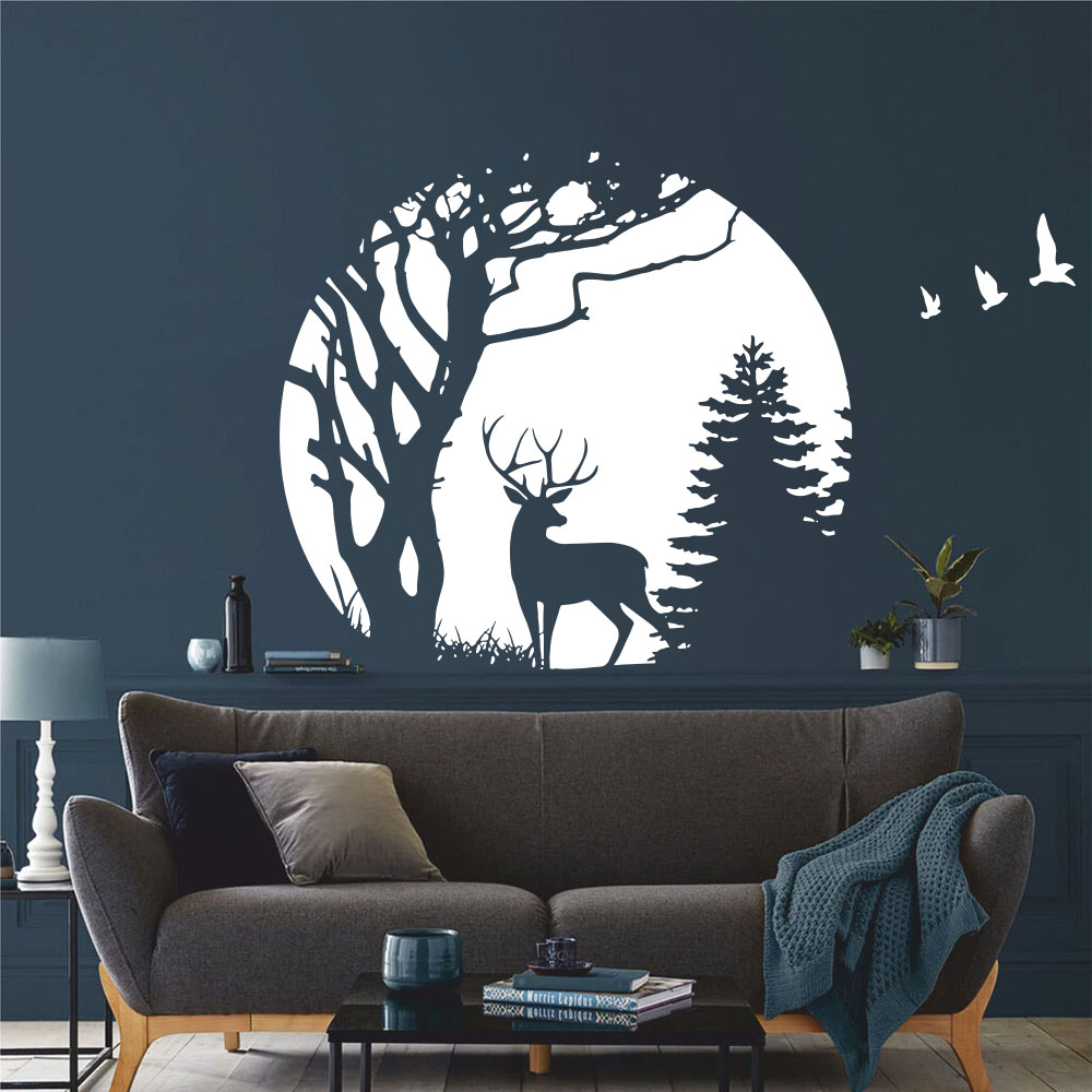 Circle Forest Deer Pine Tree W - огляд і ціна Baby Nursery Jungle Animals