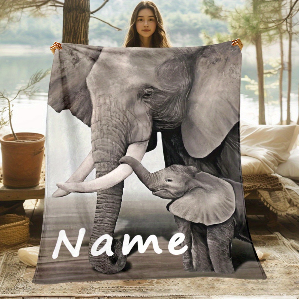 Personalized Name Elephant Fam - огляд і ціна Baby Nursery Jungle Animals