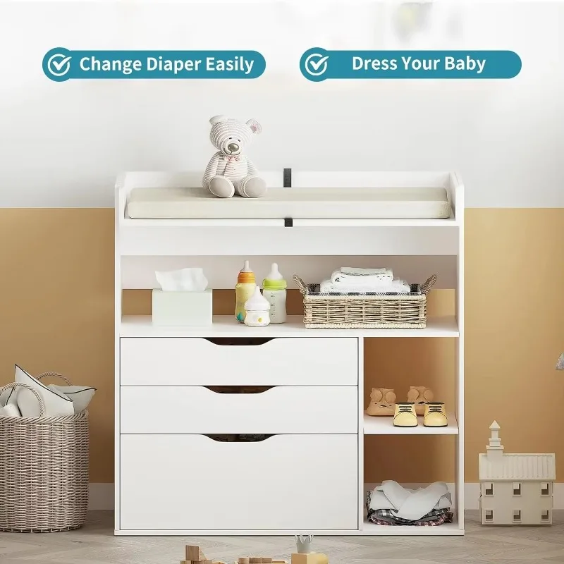 Contemporary minimalist MDF wh - огляд і ціна Baby Nursery Drawers