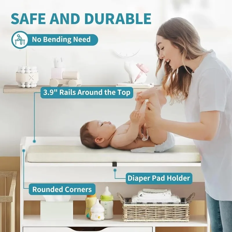 Contemporary minimalist MDF wh - огляд і ціна Baby Nursery Drawers