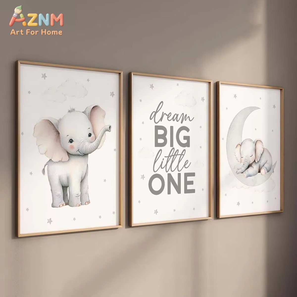AZNM Elephant Nursery Print Se - огляд і ціна Baby Nursery Elephant Theme