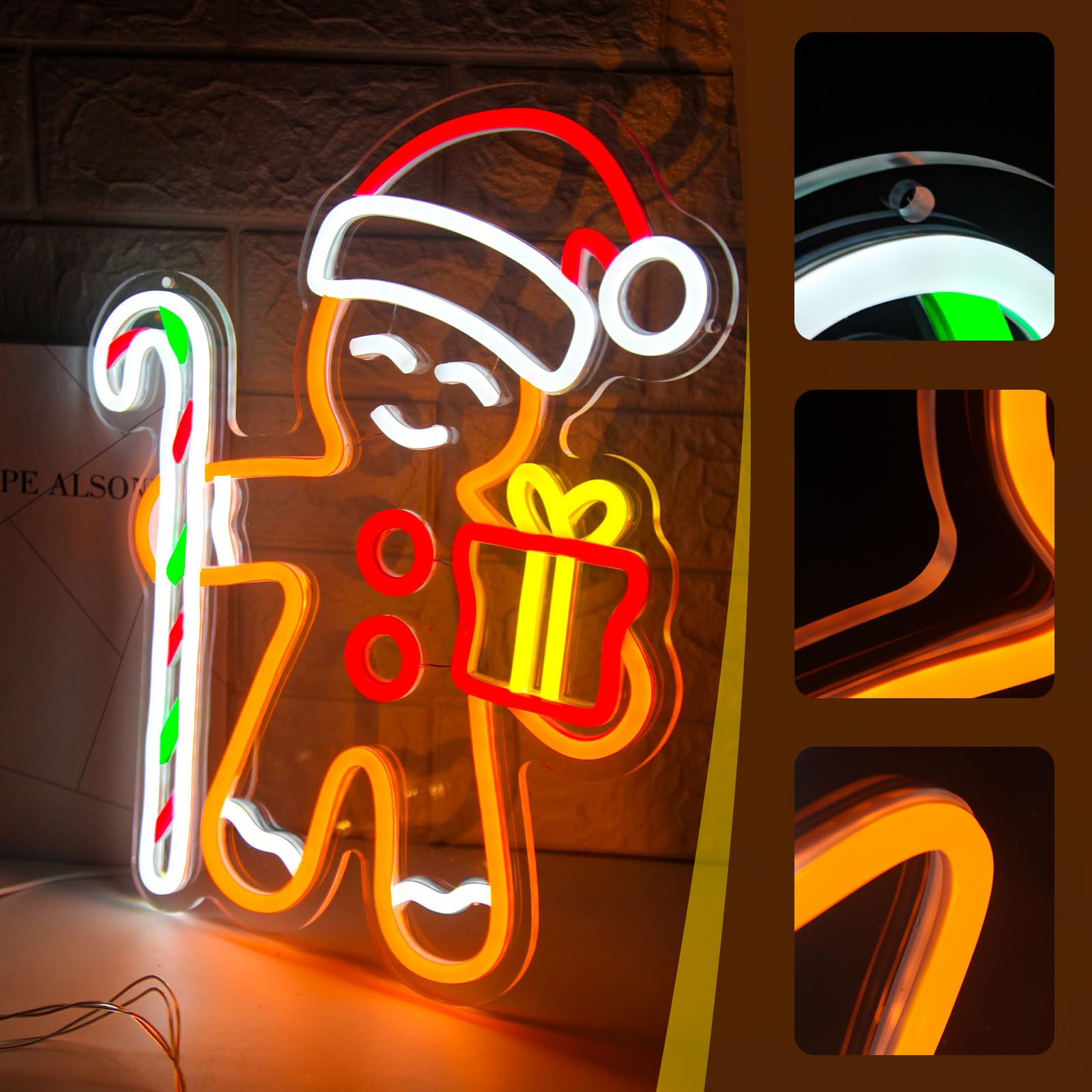 Gingerbread Man LED Neon Sign  - огляд і ціна Baby Nursery Wall Lights