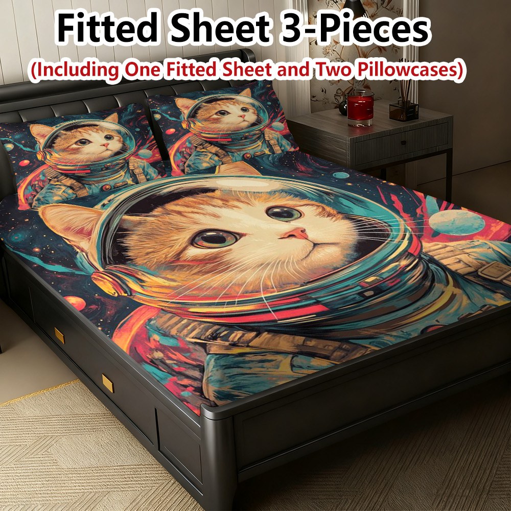 Space Cat Astronaut Bed Sheet  - огляд і ціна Baby Nursery Set
