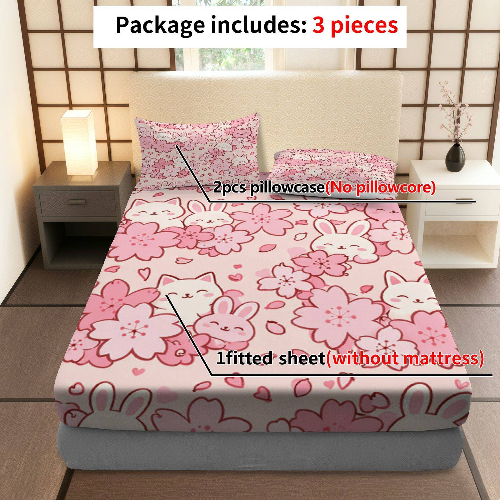 Sakura Rabbit Cat Bedding Set, - огляд і ціна Baby Nursery Set