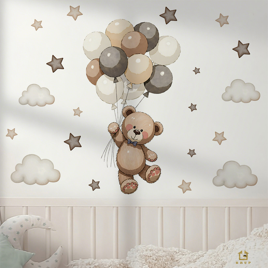Adorable Teddy Bear Wall Decal - огляд і ціна Baby Nursery Kids