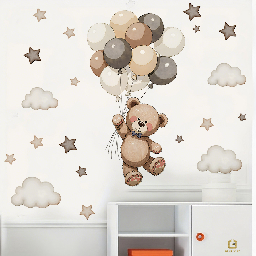 Adorable Teddy Bear Wall Decal - огляд і ціна Baby Nursery Kids