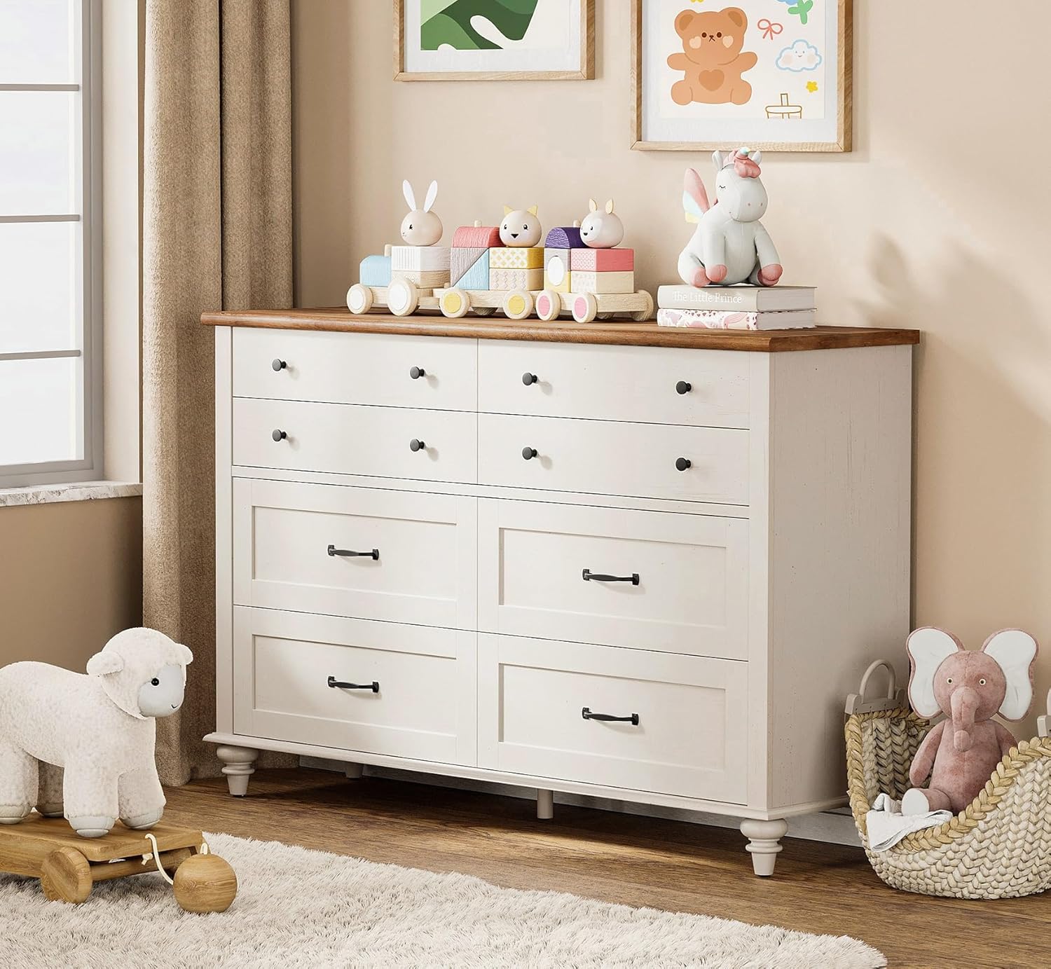 Modern  Kids Dresser with 7 Dr - огляд і ціна Baby Nursery Drawers