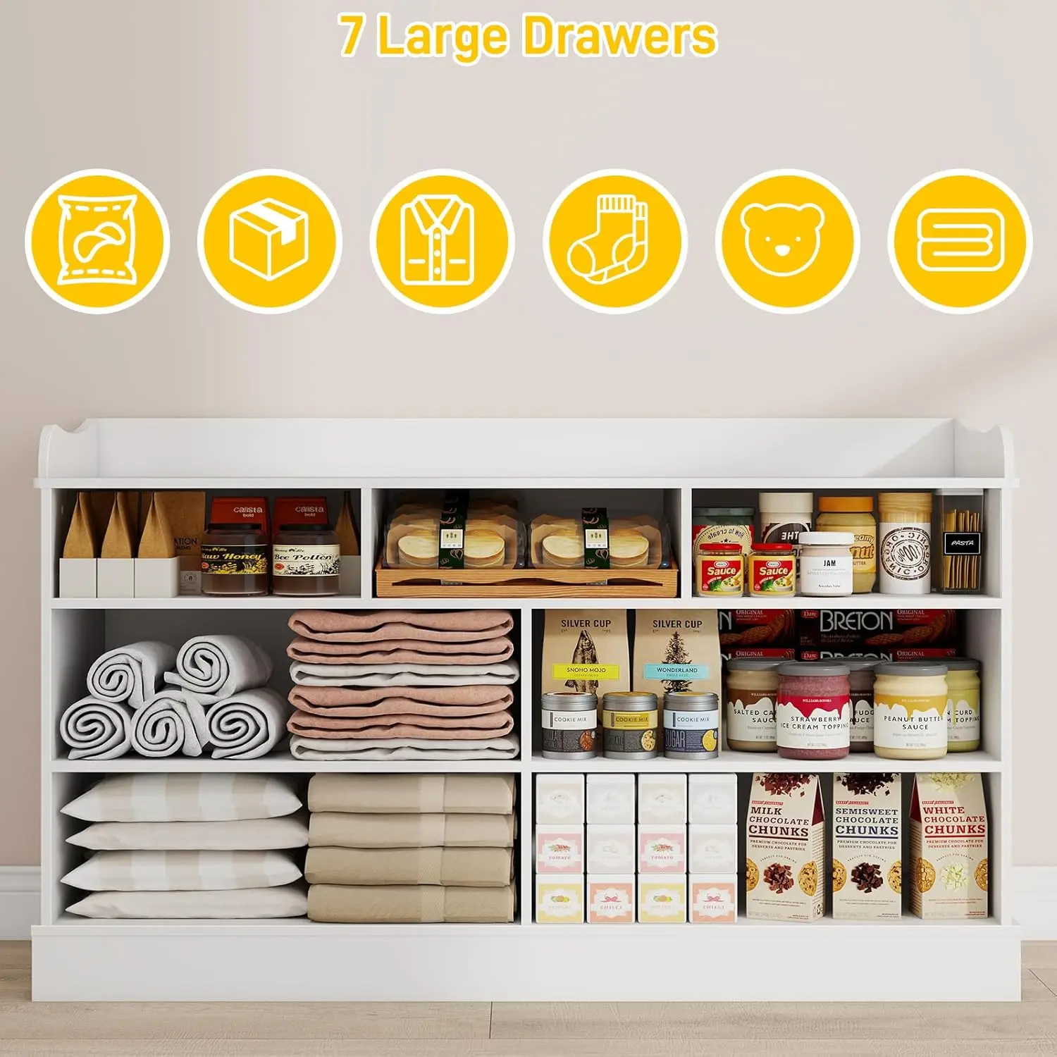 Kids Dresser Cabinet with 7 Dr - огляд і ціна Baby Nursery Drawers